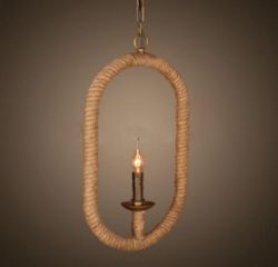 Hemp rope hanging light