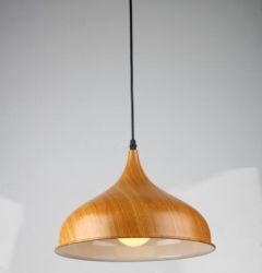 Imitation wood pendant light