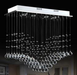 Rectangle K9 crystal ceiling light