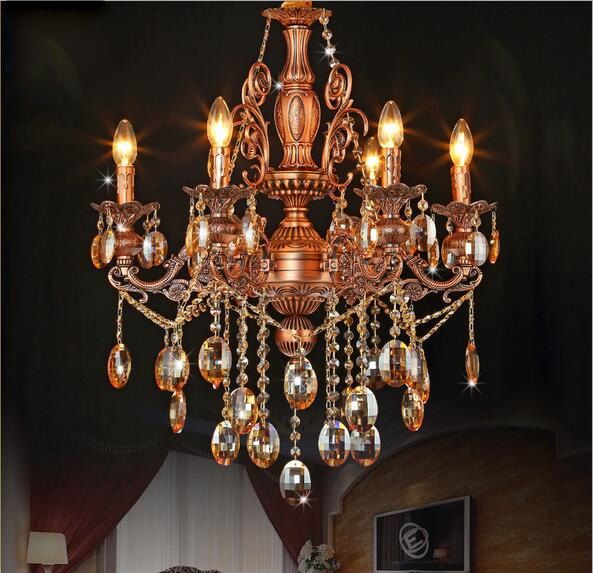 Red copper luxury chandelier