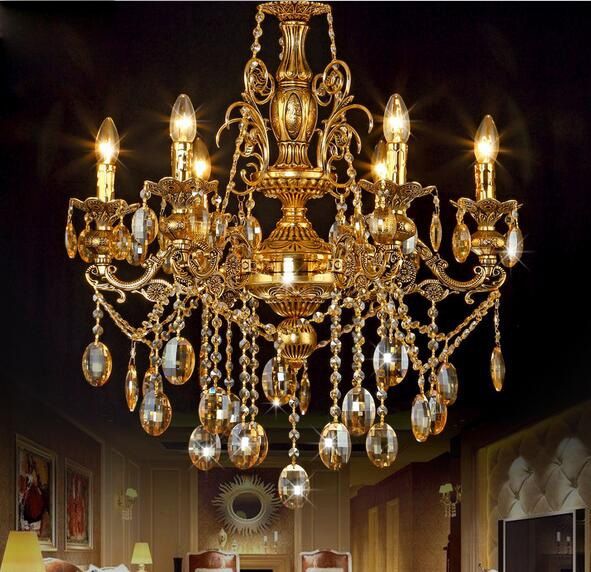 Luxurious gold chandeliers