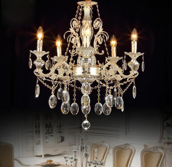 Silver crystal chandelier