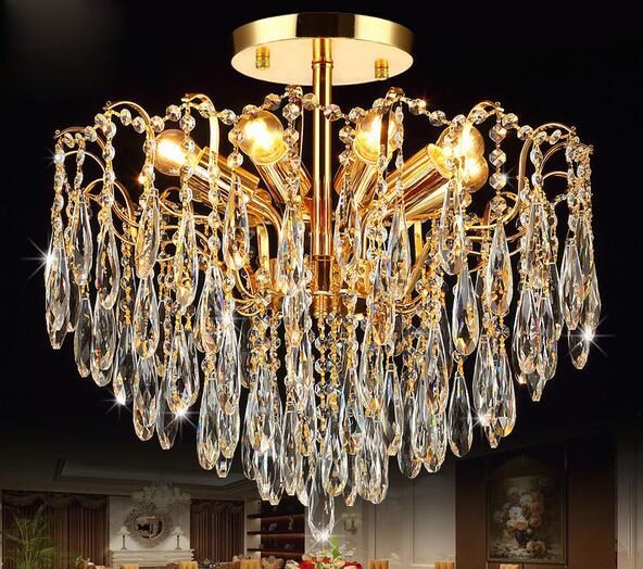 Gold K9 crystal candle chandelier
