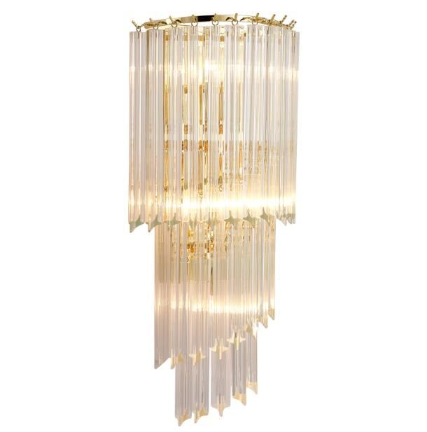 Clear glass wall sconce for corridor