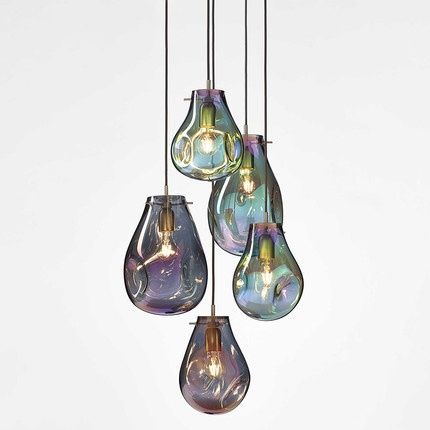 Purple glass pendant light
