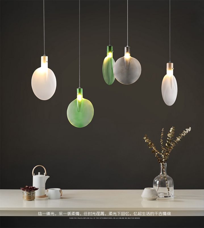 Opal frosted glass pendant light
