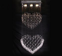 Heart shape crystal ceiling lighting