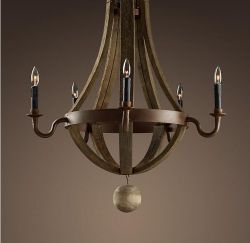 Vintage style wood pendant lamp