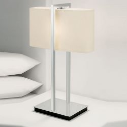 Fabric table lamp for guest room