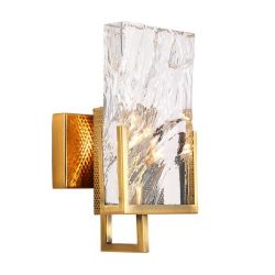 ribbed clear glass wall light