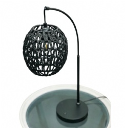 Cage shade table lamp with switch