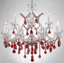 Red K9 crystal chandelier