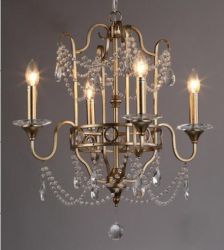 Wrought iron crystal chandelier